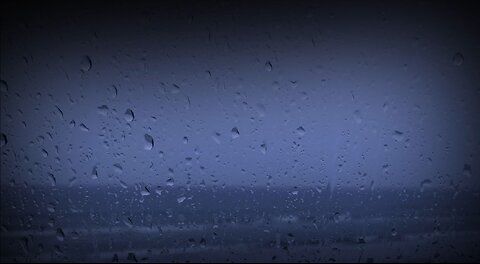 Relaxation - Ocean Waves and Light Rain in Car by the Beach 8 HOURS - Fade to Dark Screen