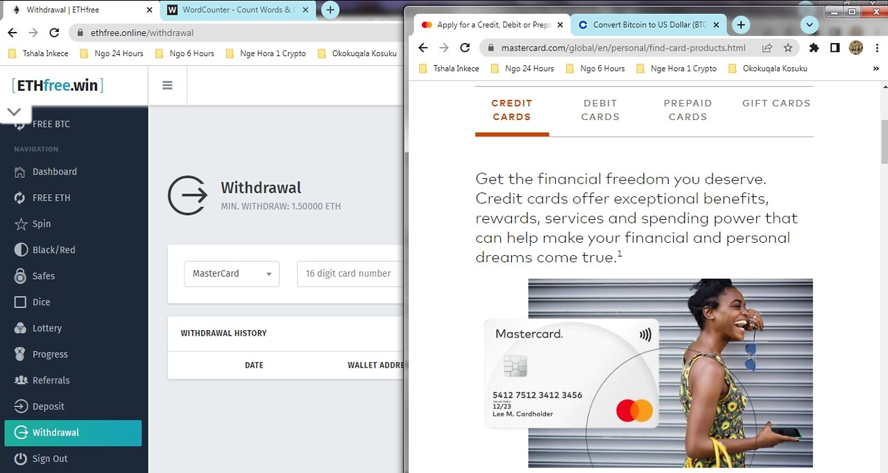 How To Get Free Up To 0.7 Etherium ETH Every 60 Minutes At ETHfree & Instant Withdraw At MASTERCARD