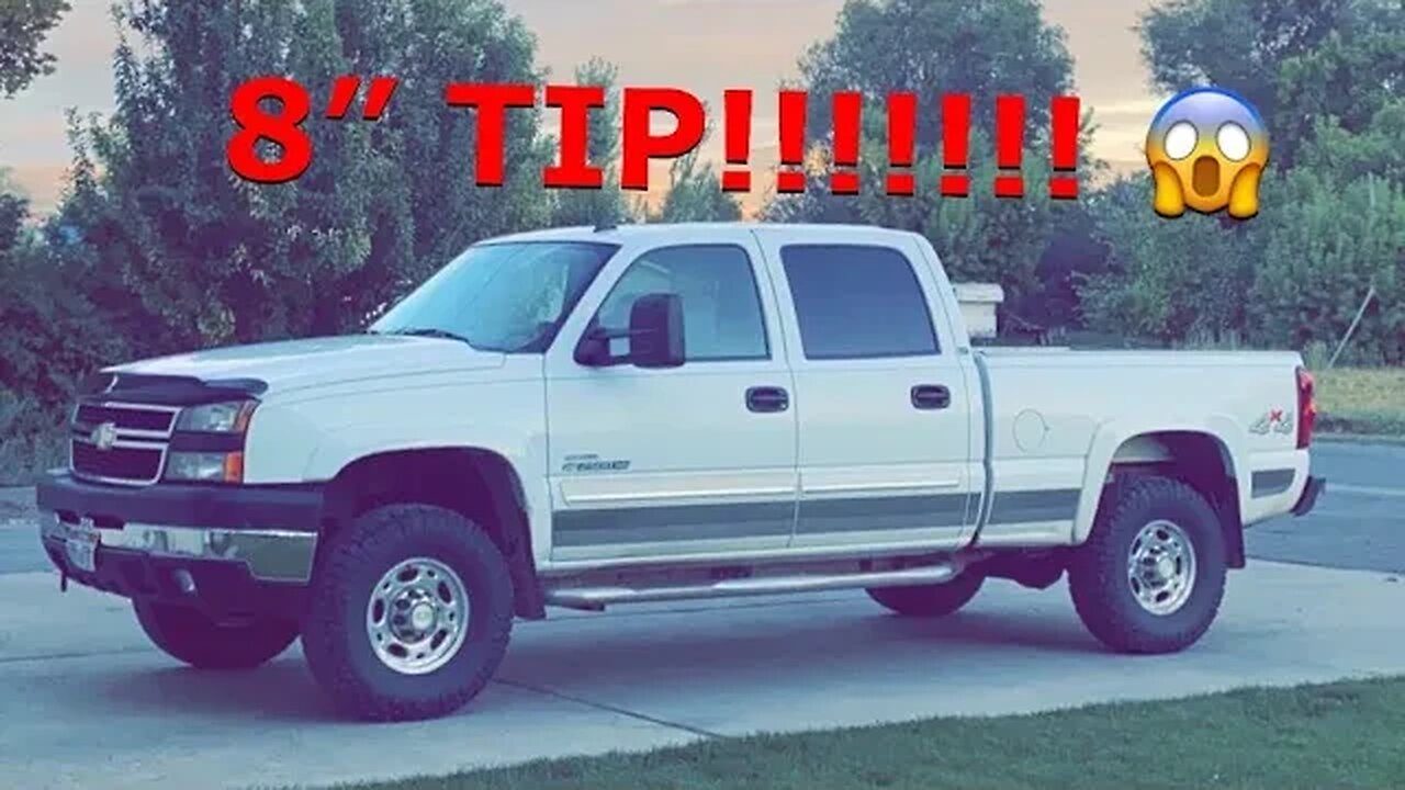 LBZ Duramax with 5 inch straight pipe. 8" Axle Dump LOUDEST EXHAUST!