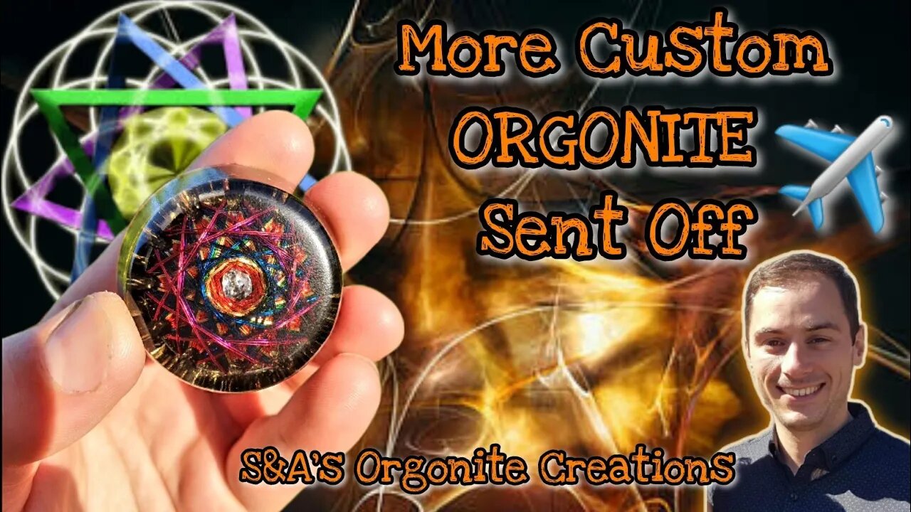 Custom Order finally getting shipped off - Large Charge Plate - x3 Orgonite Pendants