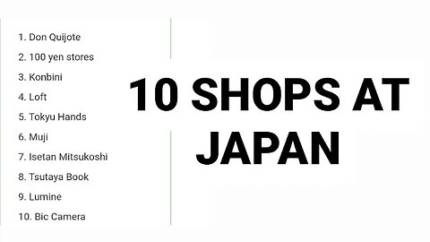 10 SHOPS AT JAPAN ---- FRANSISCA SIM