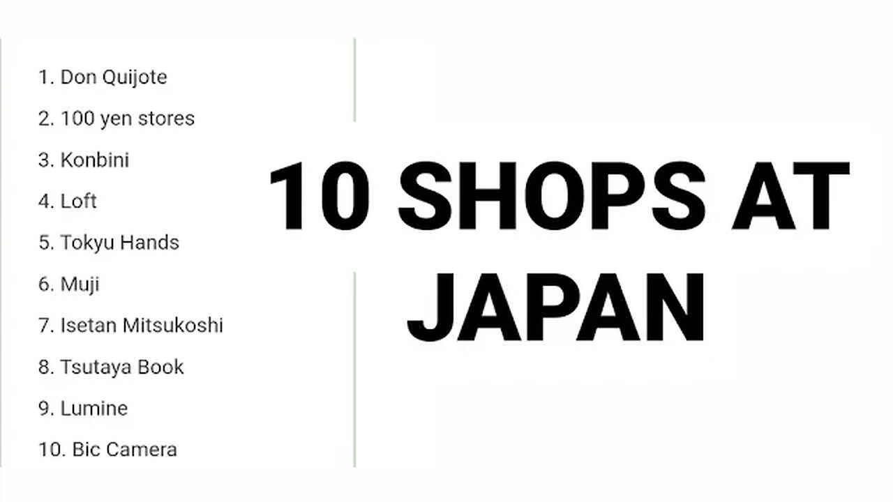 10 SHOPS AT JAPAN ---- FRANSISCA SIM