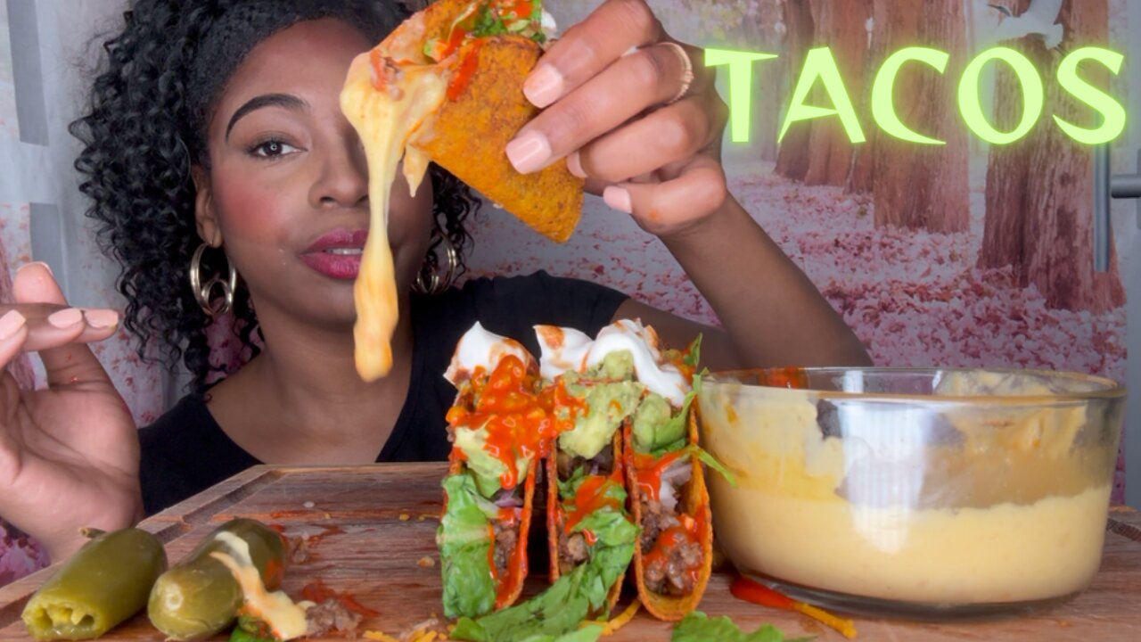 CRUNCHY VEGAN TACOS 🌮 MUKBANG| LIFE PATH 6