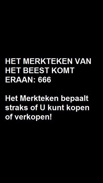 HET MERKTEKEN VAN HET BEEST KOMT ERAAN!