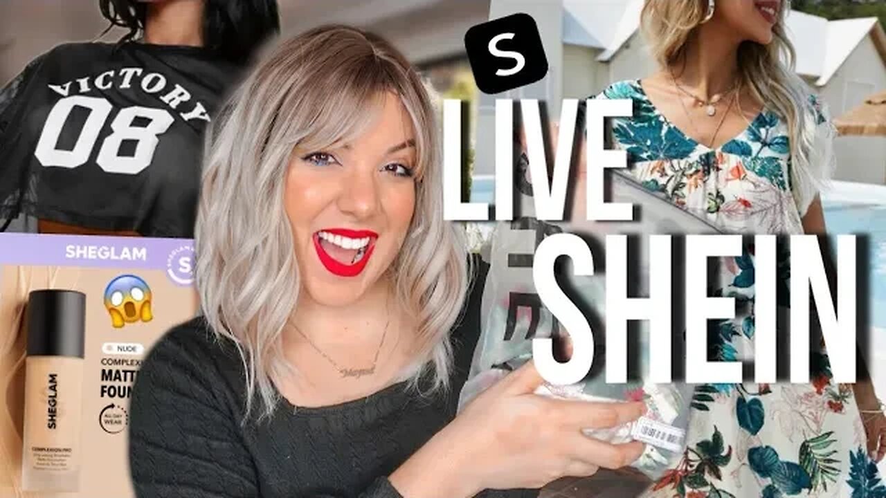 LIVE DA SHEIN: comprei vestidos muito baratos, maquiagem SHEGLAM, roupa de academia e acessórios