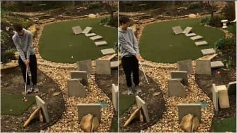 Golfista usa lastre in marmo per un trucco impressionante