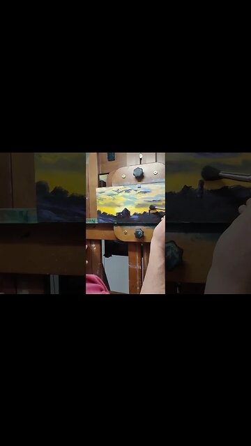 Sunsets Have the Most Magical Colors on the Farm #oilpaint
