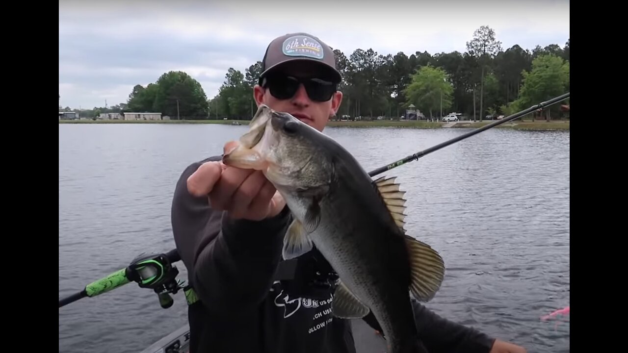 Fishing Giant Bass on Pads! (lake fishing)