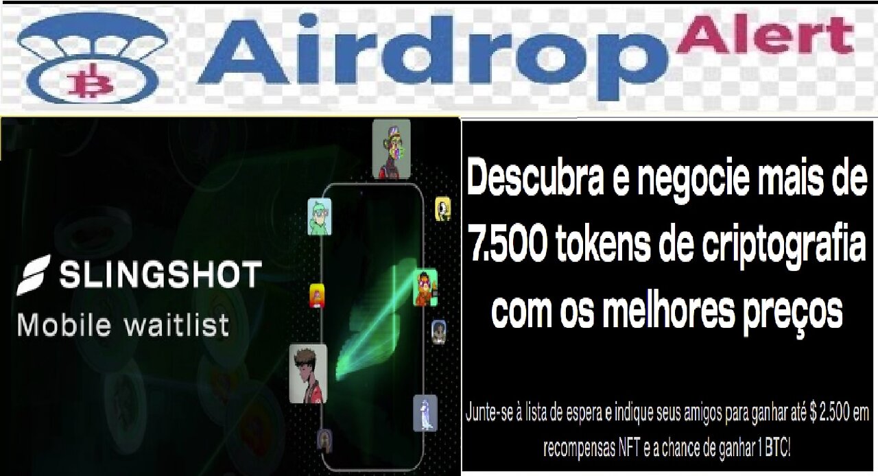 AIRDROP SLINGSHOT FINANCE - Ganhar até $ 2.500 em recompensas NFTs e a chance de ganhar 1 BTC