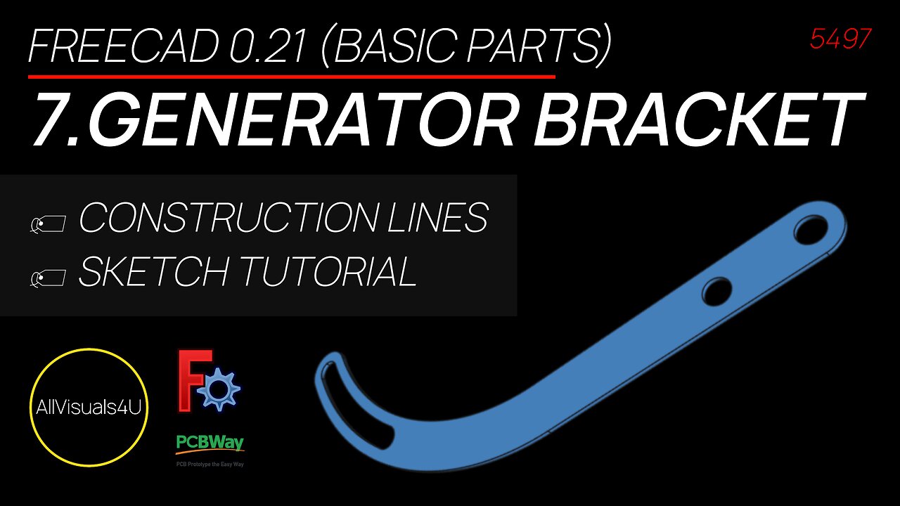 ⚙ Generator Bracket - FreeCAD For Beginners - Learn CAD Online