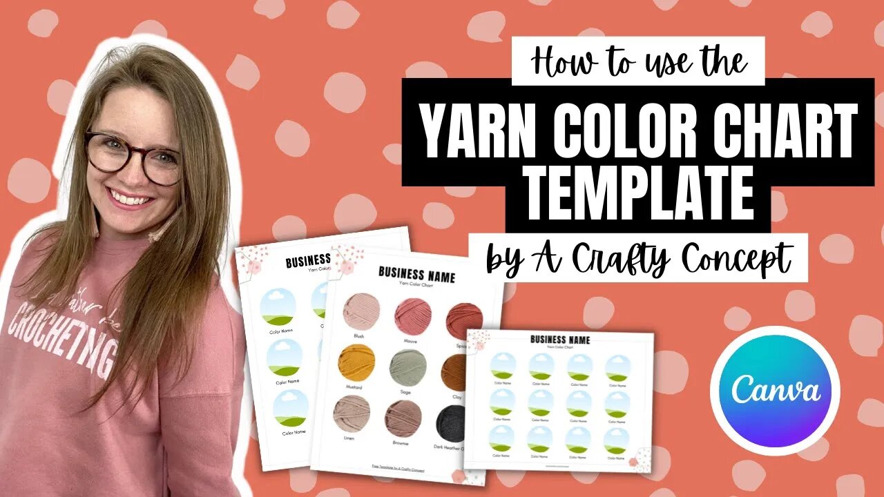 How to Use a Yarn Color Chart Template- Canva Yarn Color Chart Tutorial