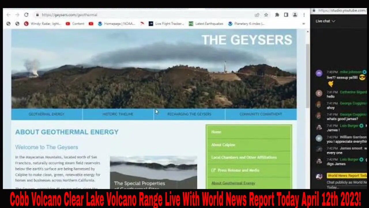 Cobb Volcano Clear Lake Volcano Range Live With World News Report Today April 12th 2023!