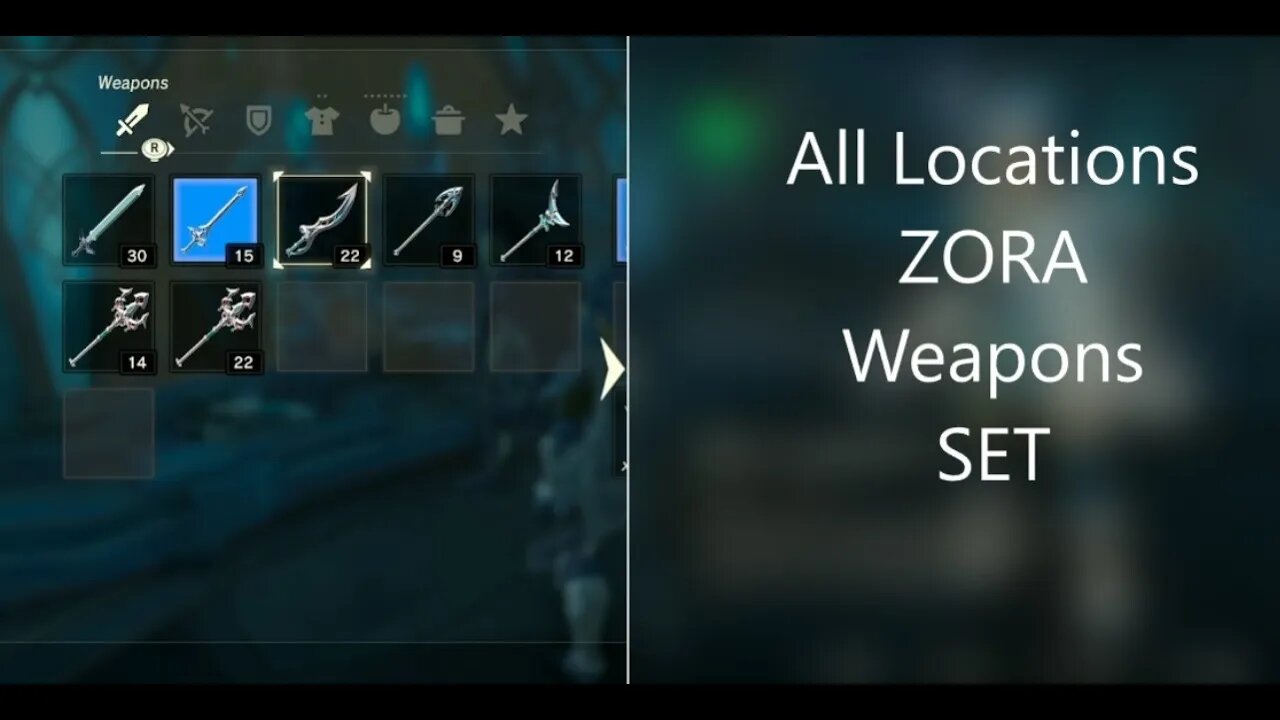 Complete Zora Weapons set and Locations Zelda BOTW