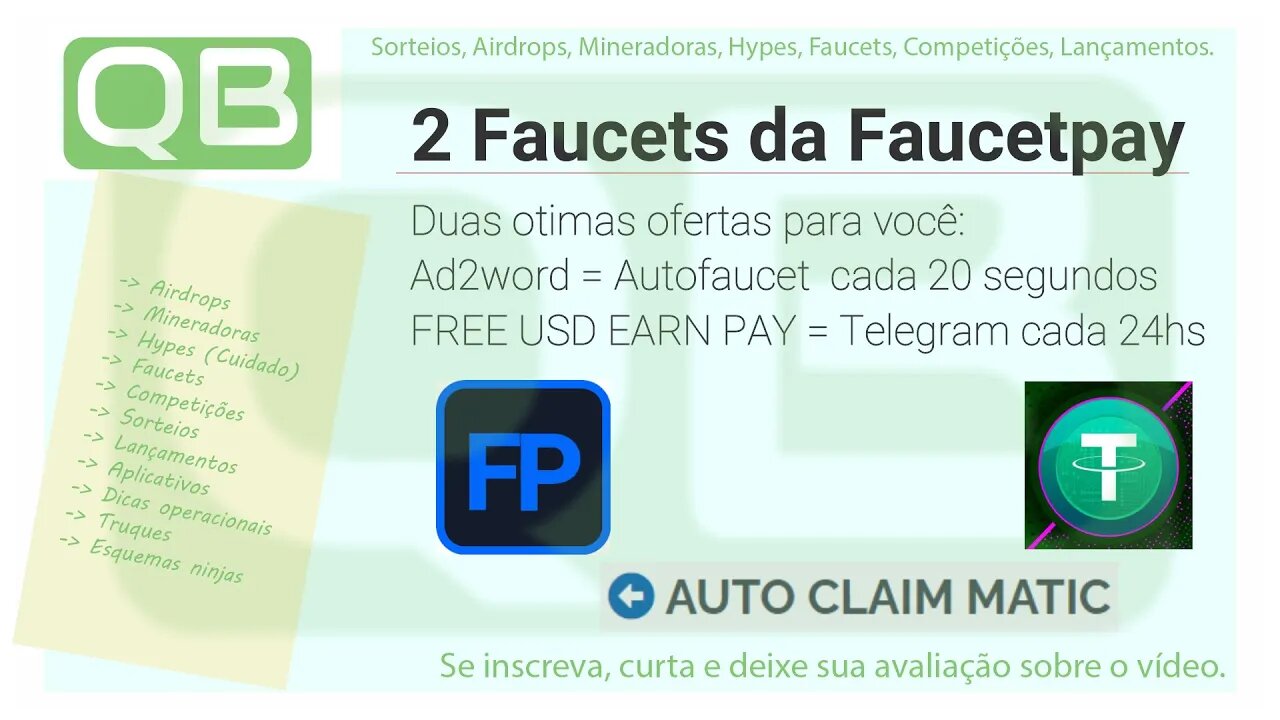 FaucetPay + 2 Ótimos faucets para você