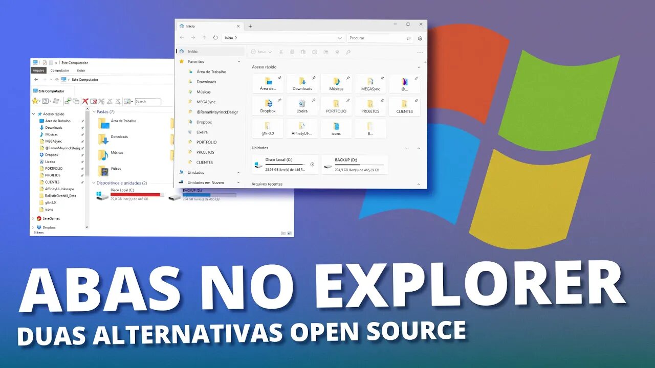 Dois (2) apps para ter ABAS nas pastas do WINDOWS