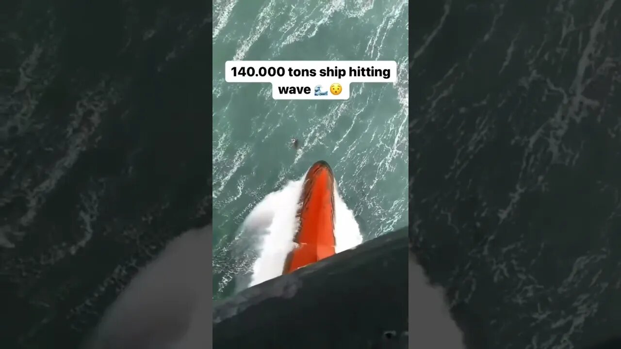 Watch how the huge ship breaks waves 🌊🚢