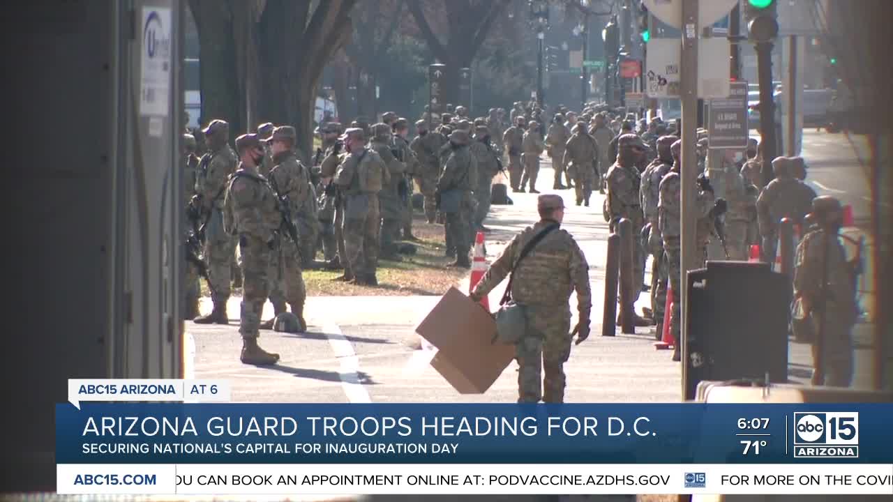 Arizona National Guard members headed to D.C. for Inauguration Day