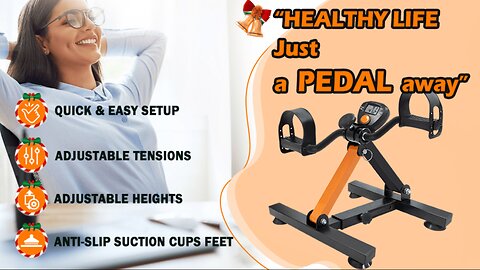 Under Desk Exercise Bike, Pedal Exerciser with Adjustable Heights