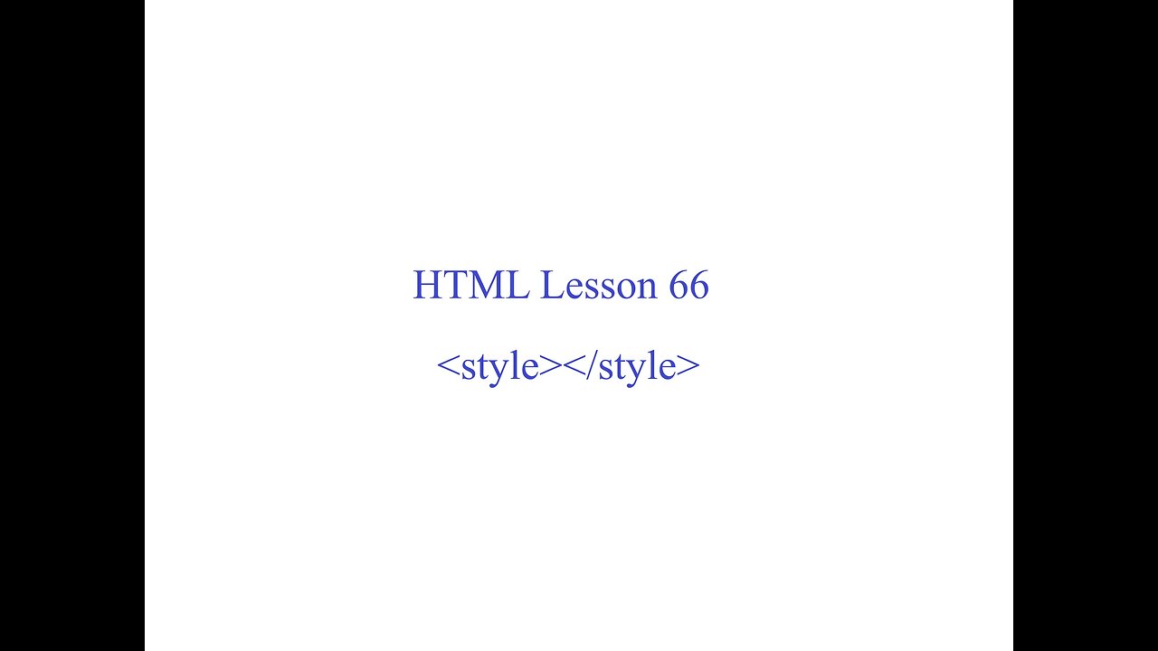 HTML Lesson 66