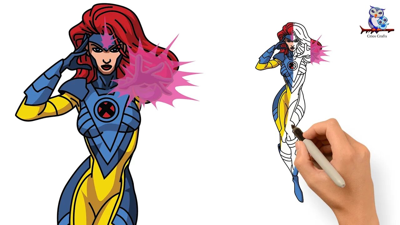 How to Draw X-Men Jean Grey - Step by Step