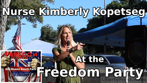 Nurse Kimberly Kopetseg at the Freedom Party at Ala Moana