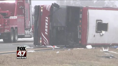 Bus crashes amid icy conditions in Mississippi