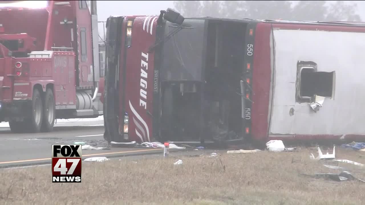 Bus crashes amid icy conditions in Mississippi