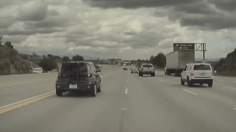 Runaway tire launches car into air #trending #viral