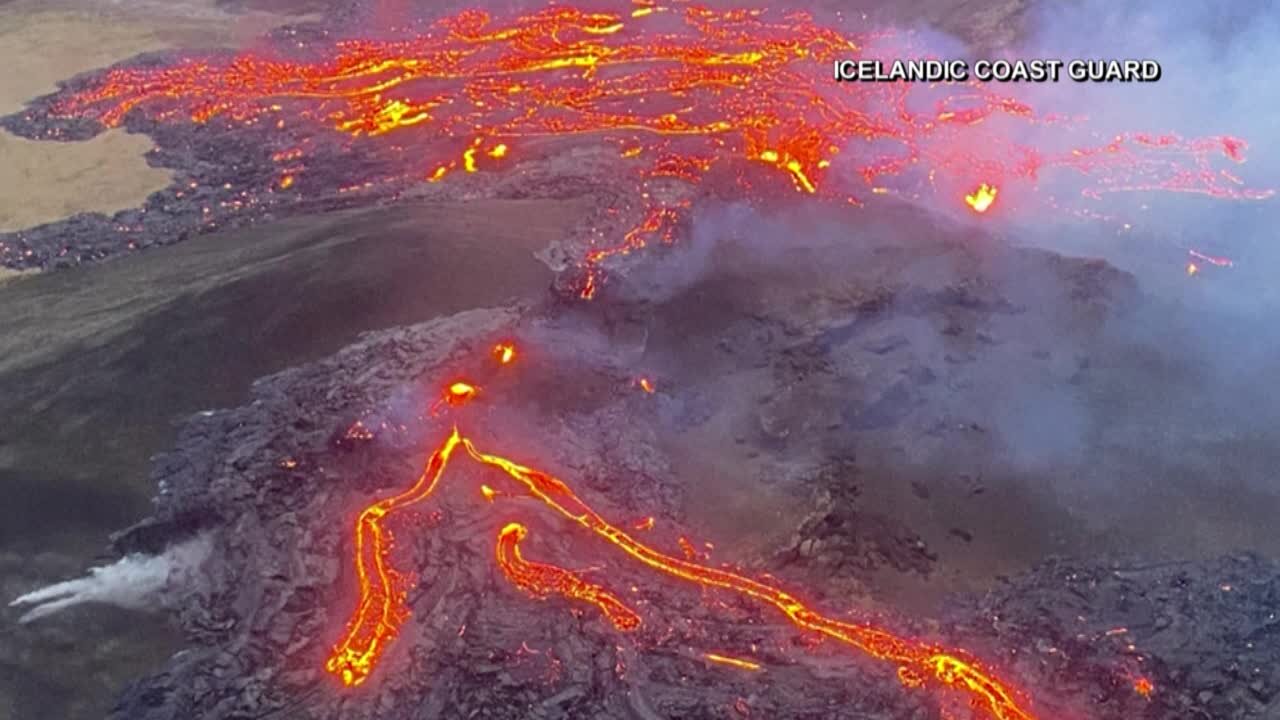 Lava pours from volcano near Iceland's capital Reykjavik