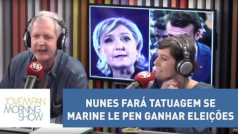 Mais uma aposta! Augusto Nunes aceita fazer tatuagem se Marine Le Pen ganhar eleições na França