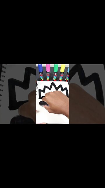 Activating my THICK BLACK Posca Mop’r Marker and Drawing with it! #shorts