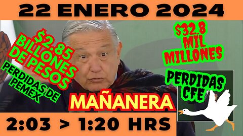 💩🐣👶 AMLITO | Mañanera *Lunes 22 de enero 2024* | El gansito veloz 2:03 a 1:20.