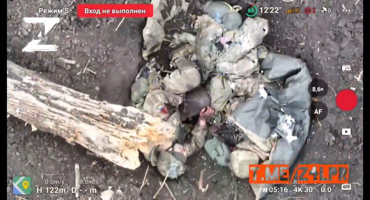 Graphicfootage of camouflaged Ukrainiansoldiers beingkilled by relentless drone attacks near Bakhmut