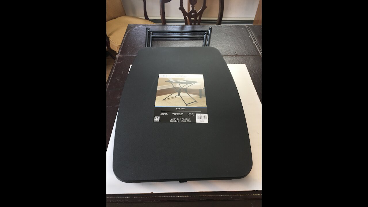 Mainstays 26" inch Portable Light Large Adjustable Height Personal Folding Table Black 550955318