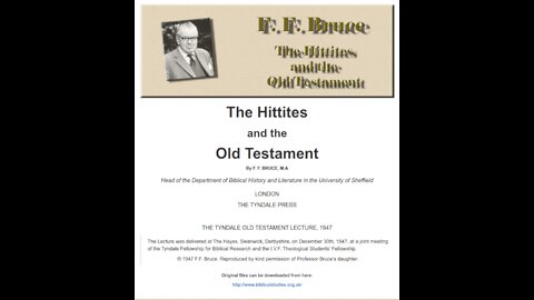 The Hittites and the Old Testament, By Frederick Fyvie Bruce chapter 1