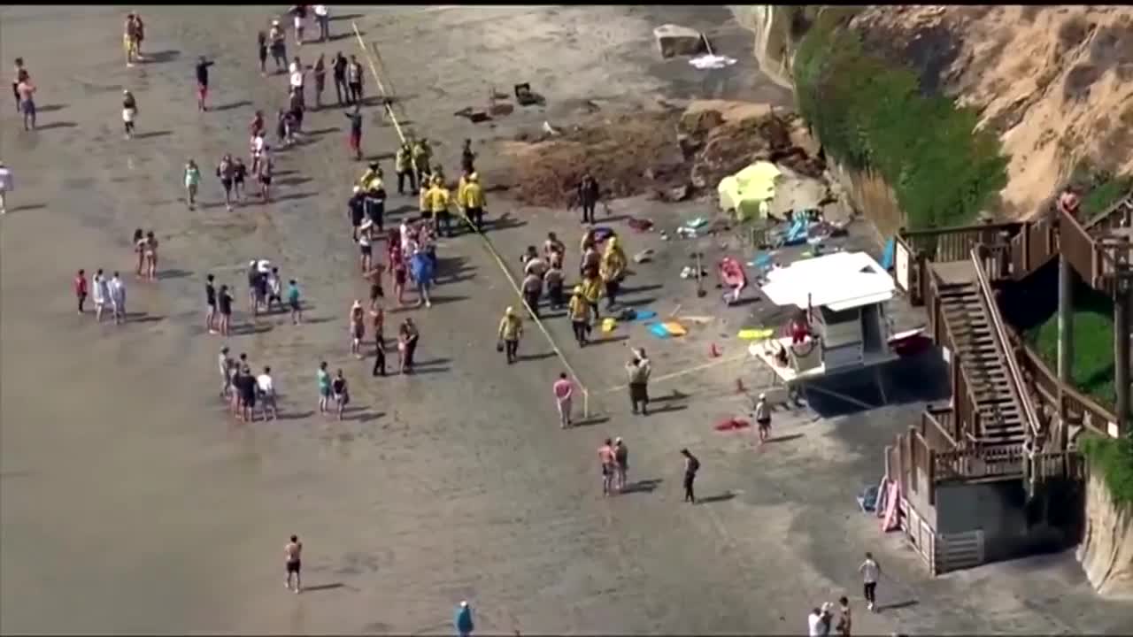 3 killed as cliff collapses on popular California beach