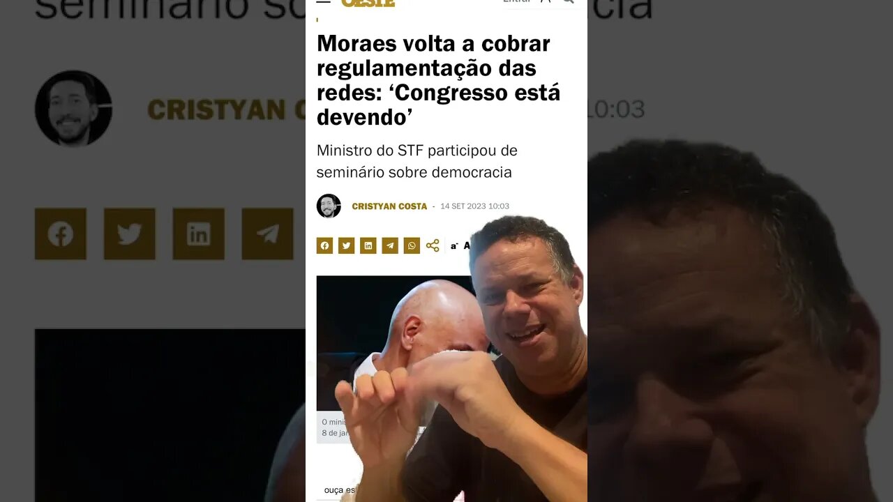 Alexandre de Moraes volta a cobrar regulamentação das Redes sociais #shortsvideo