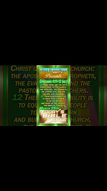 MAR 25, 2023 | STORM MINISTRIES | Daily Bible Verse | Ephesians 4:11-12 (NLT) | #shorts