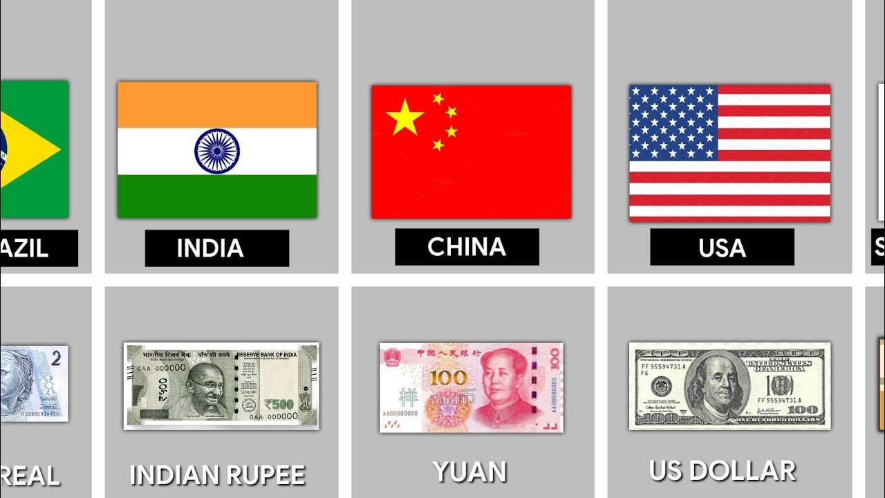 MONEY CURRENCY AND FLAGS of 30 COUNTRIES