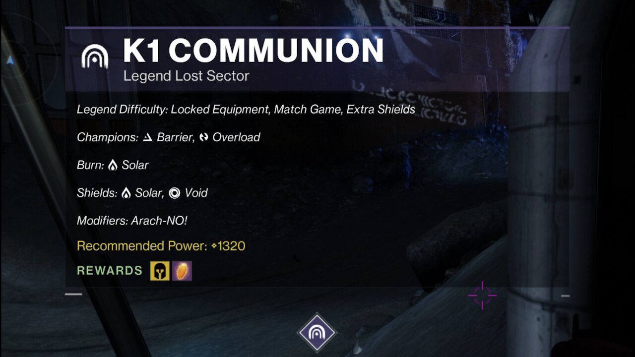 Destiny 2 Legend Lost Sector: The Moon - K1 Communion 11-14-21