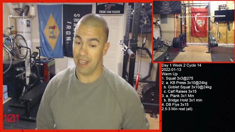 Garage Gym Workout Day 1 Week 2 Cycle 14