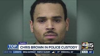 Chris Brown in police custody in Paris