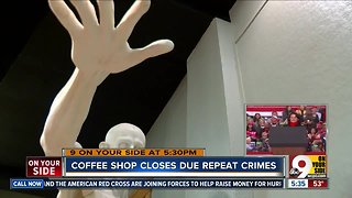 Coffee shop closes due to repeat crimes