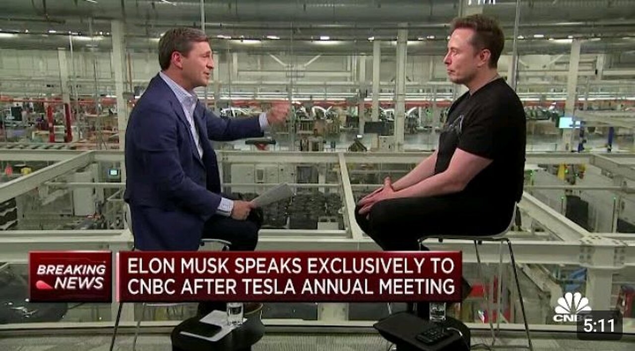 Tesla CEO Elon musk exclusive after Tesla annual meeting