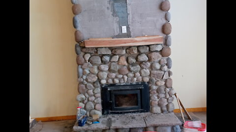 Natural Stone Fireplace with Pacific Energy FP 25