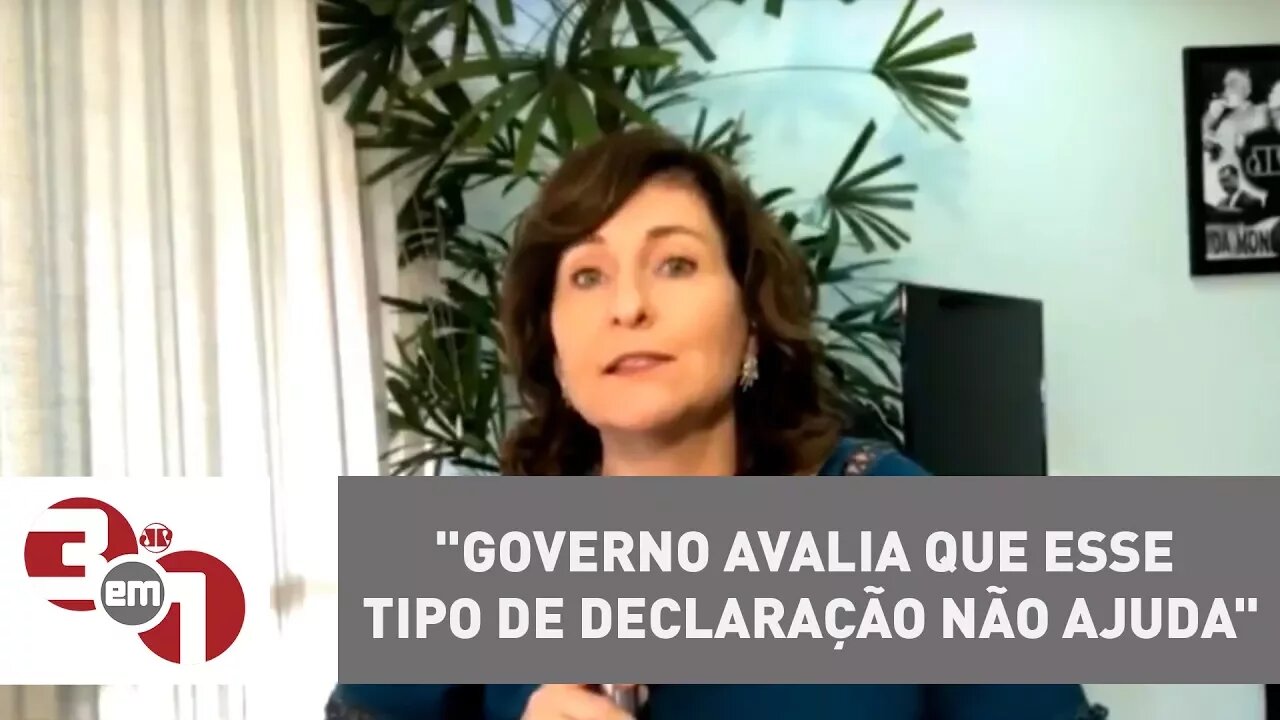 Luciana Verdolin: "Governo avalia que esse tipo de declaração não ajuda"