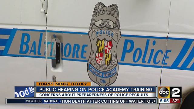 City Council holding hearing on Baltimore City Police Academy training