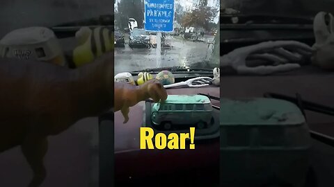 Rainy dinosaur bus hour #shorts