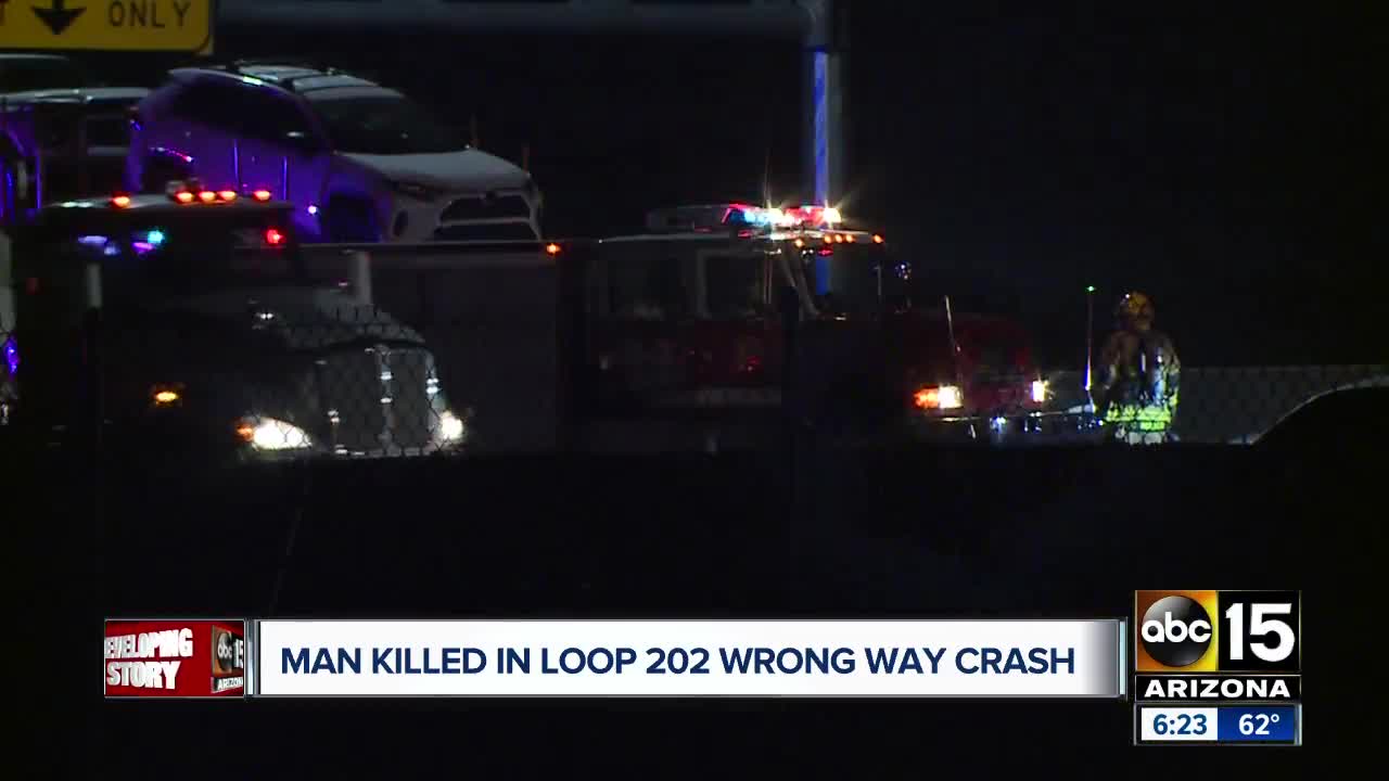 Man driving wrong-way car killed in collision with big rig