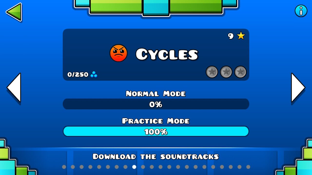 Geometry Dash Level 09 Cycles Attempt 1